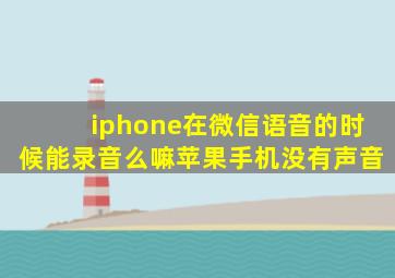 iphone在微信语音的时候能录音么嘛苹果手机没有声音