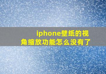 iphone壁纸的视角缩放功能怎么没有了