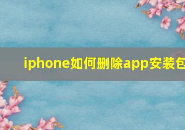 iphone如何删除app安装包