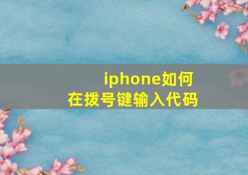 iphone如何在拨号键输入代码