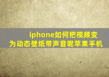 iphone如何把视频变为动态壁纸带声音呢苹果手机