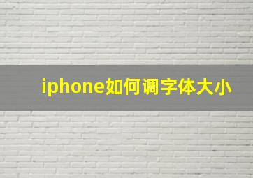 iphone如何调字体大小