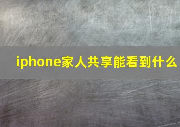 iphone家人共享能看到什么