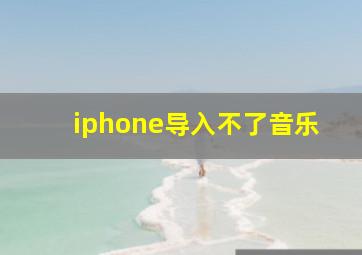 iphone导入不了音乐