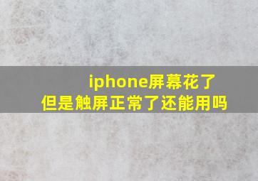 iphone屏幕花了但是触屏正常了还能用吗