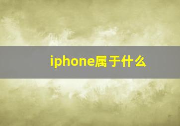 iphone属于什么