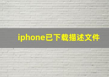 iphone已下载描述文件