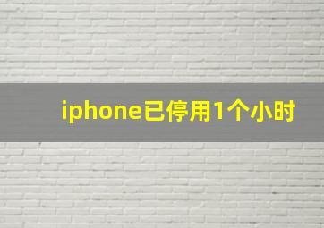 iphone已停用1个小时