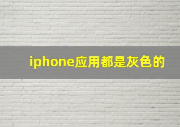 iphone应用都是灰色的