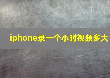 iphone录一个小时视频多大