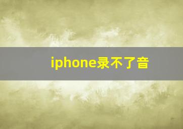 iphone录不了音