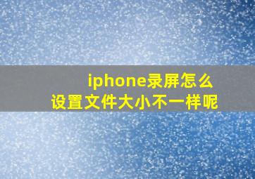 iphone录屏怎么设置文件大小不一样呢