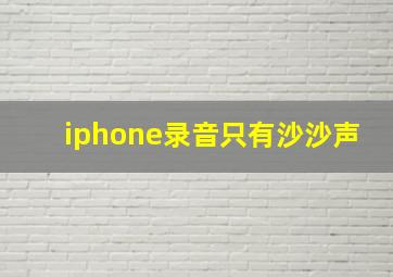 iphone录音只有沙沙声