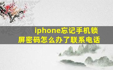 iphone忘记手机锁屏密码怎么办了联系电话