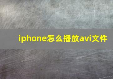 iphone怎么播放avi文件