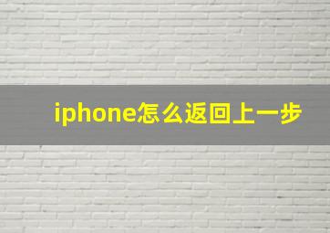 iphone怎么返回上一步