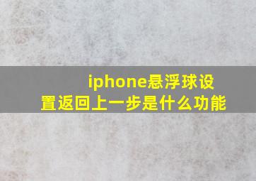 iphone悬浮球设置返回上一步是什么功能