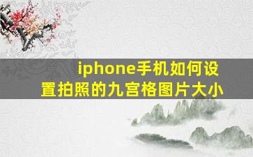 iphone手机如何设置拍照的九宫格图片大小