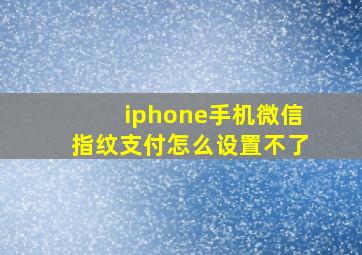 iphone手机微信指纹支付怎么设置不了