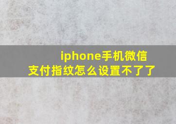 iphone手机微信支付指纹怎么设置不了了