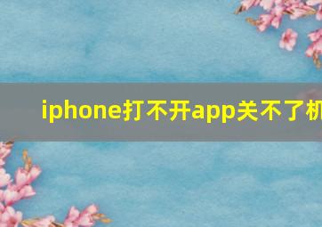 iphone打不开app关不了机