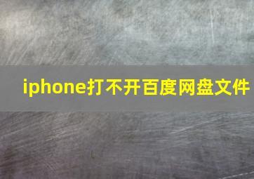 iphone打不开百度网盘文件