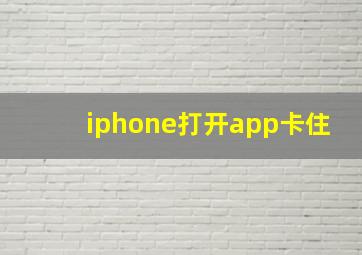 iphone打开app卡住