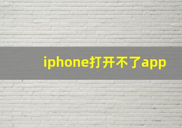 iphone打开不了app