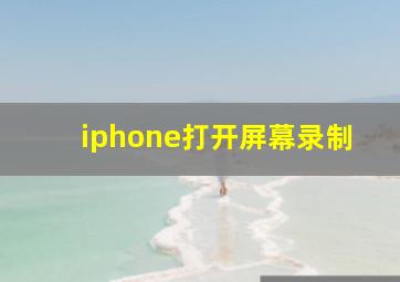 iphone打开屏幕录制