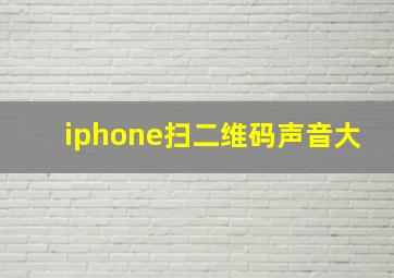 iphone扫二维码声音大