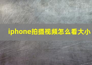 iphone拍摄视频怎么看大小