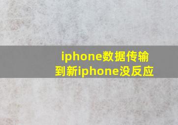 iphone数据传输到新iphone没反应