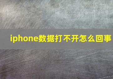 iphone数据打不开怎么回事