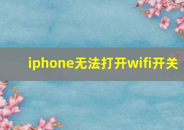 iphone无法打开wifi开关