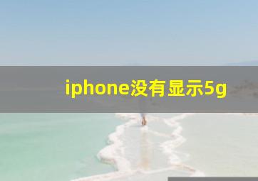 iphone没有显示5g