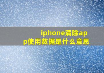 iphone清除app使用数据是什么意思