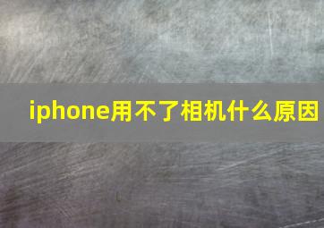 iphone用不了相机什么原因