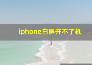 iphone白屏开不了机