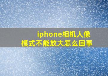 iphone相机人像模式不能放大怎么回事