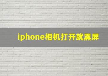 iphone相机打开就黑屏