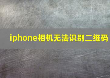 iphone相机无法识别二维码