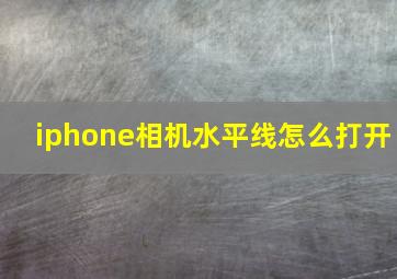 iphone相机水平线怎么打开