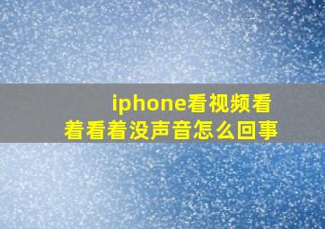 iphone看视频看着看着没声音怎么回事