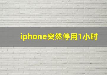 iphone突然停用1小时