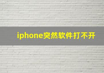 iphone突然软件打不开