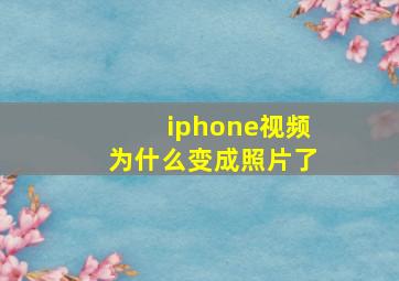 iphone视频为什么变成照片了