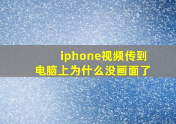 iphone视频传到电脑上为什么没画面了