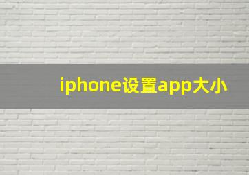 iphone设置app大小