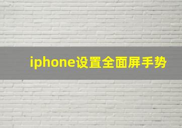 iphone设置全面屏手势