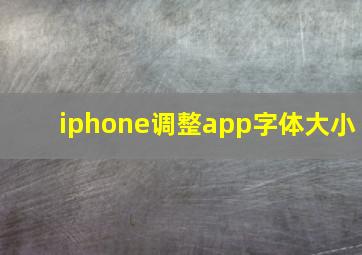 iphone调整app字体大小